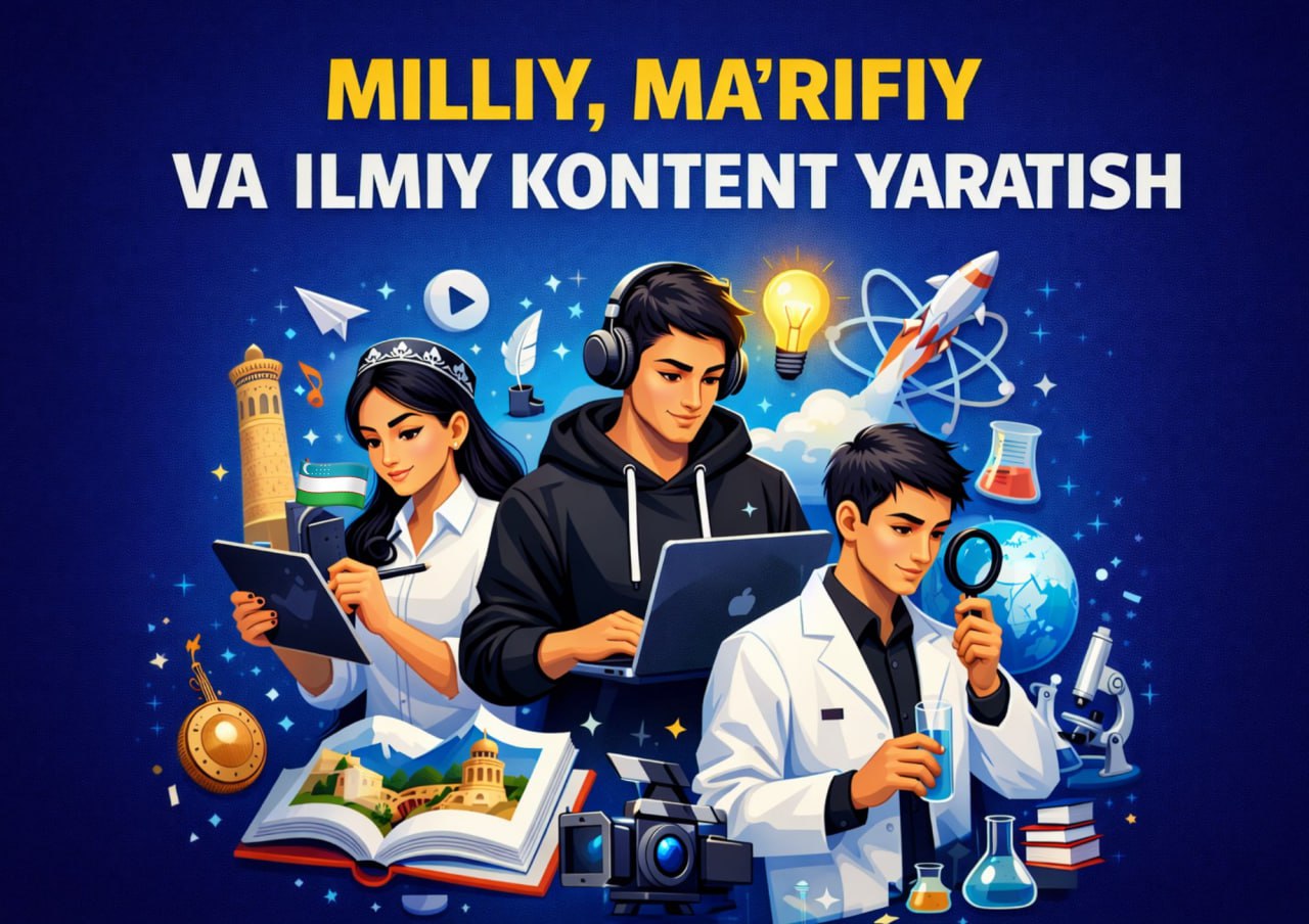 Milliy, ma'rifiy va ilmiy kontent yaratamiz!
