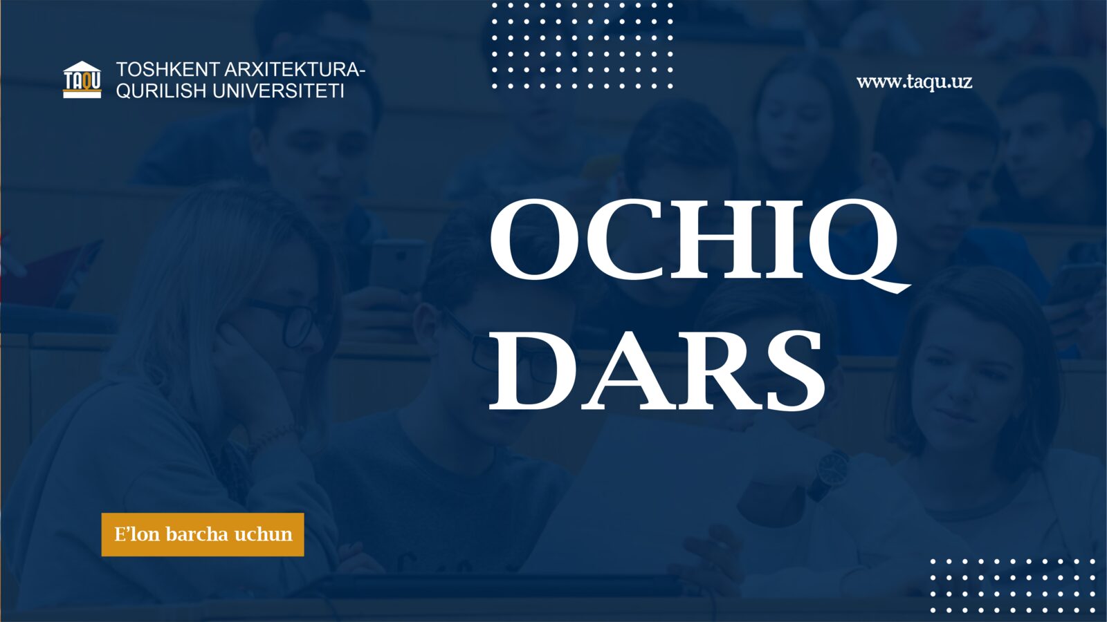 Hurmatli professor-o‘qituvchilar va talabalar!
