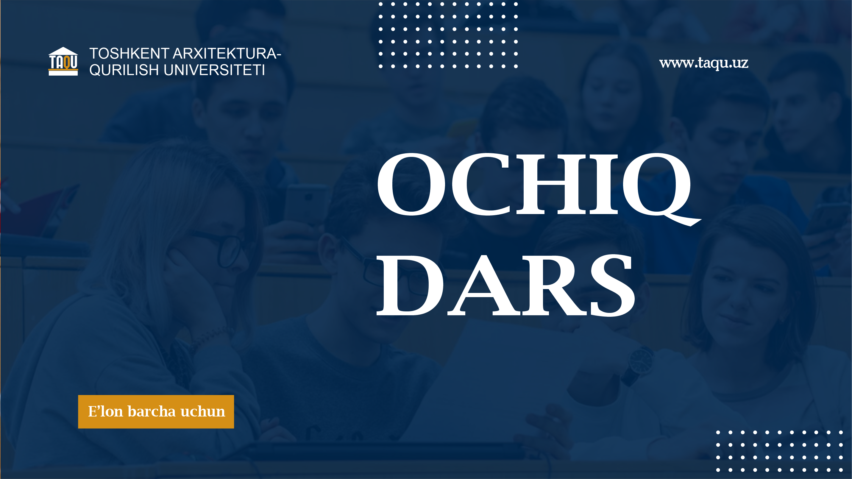 Hurmatli professor-o‘qituvchilar va talabalar!