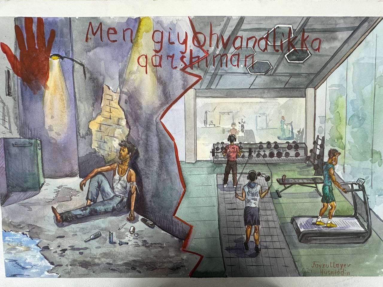 Toshkent arxitektura-qurilish universitetida “Men giyohvandlikka qarshiman!" mavzusida adabiyot yoʻnalishi, tasviriy va amaliy san'at yoʻnalishi boʻyicha tanlov iqtidorli talaba-yoshlar o’rtasida bo’lib o’tdi.