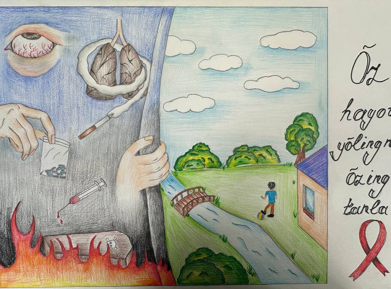 Toshkent arxitektura-qurilish universitetida “Men giyohvandlikka qarshiman!" mavzusida adabiyot yoʻnalishi, tasviriy va amaliy san'at yoʻnalishi boʻyicha tanlov iqtidorli talaba-yoshlar o’rtasida bo’lib o’tdi.