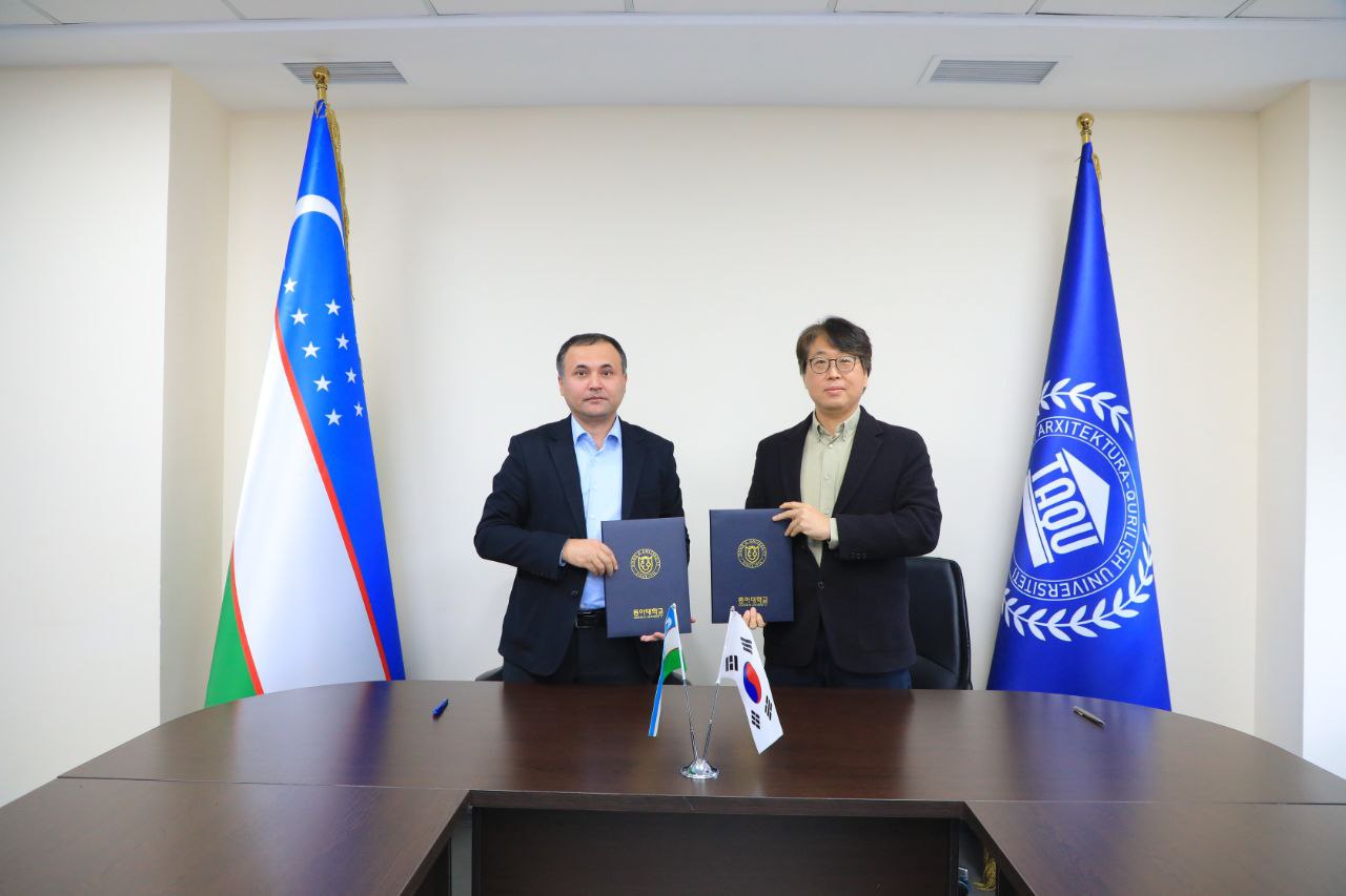 Toshkent arxitektura-qurilish universiteti Koreyaning Dong-A universiteti bilan hamkorlik memorandumi imzoladi