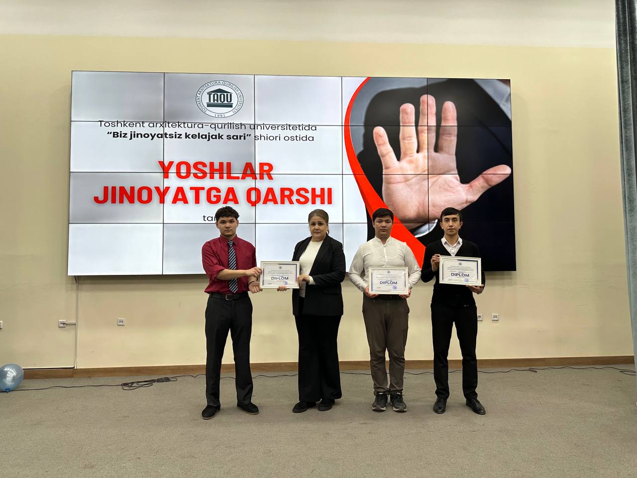 “Yoshlar jinoyatga qarshi” tanlovining universitet bosqichi yuqori saviyada tashkil etildi