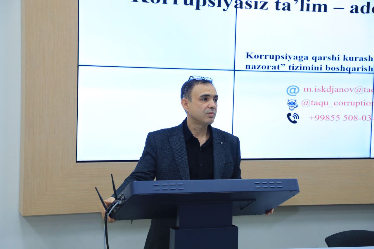 Toshkent arxitektura-qurilish universitetida korrupsiyaga qarshi kurashishga bag‘ishlangan seminar tashkil etildi