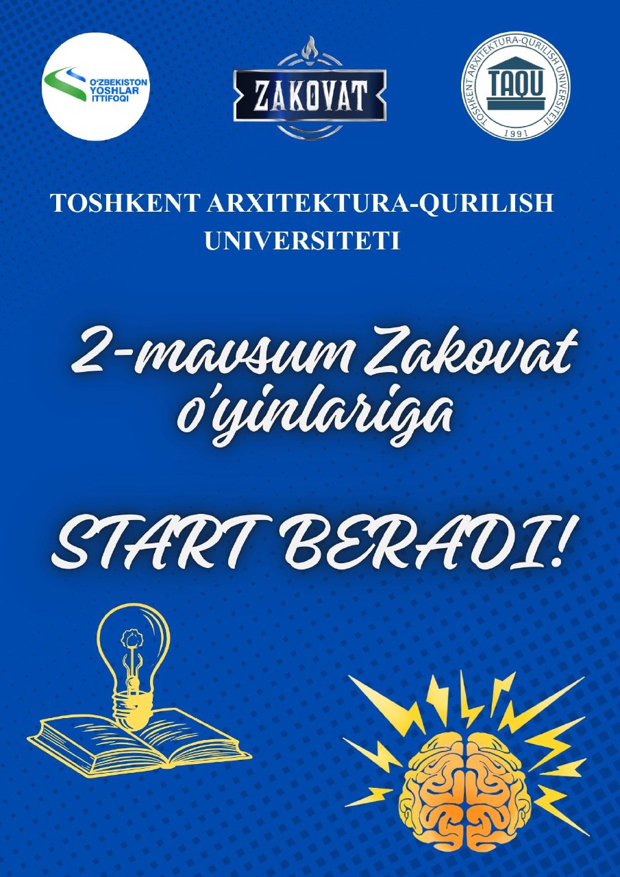 Toshkent arxitektura-qurilish universiteti Zakovat intellektual klubi  qaynoq 2-mavsum uchun oʻz faoliyatini boshladi