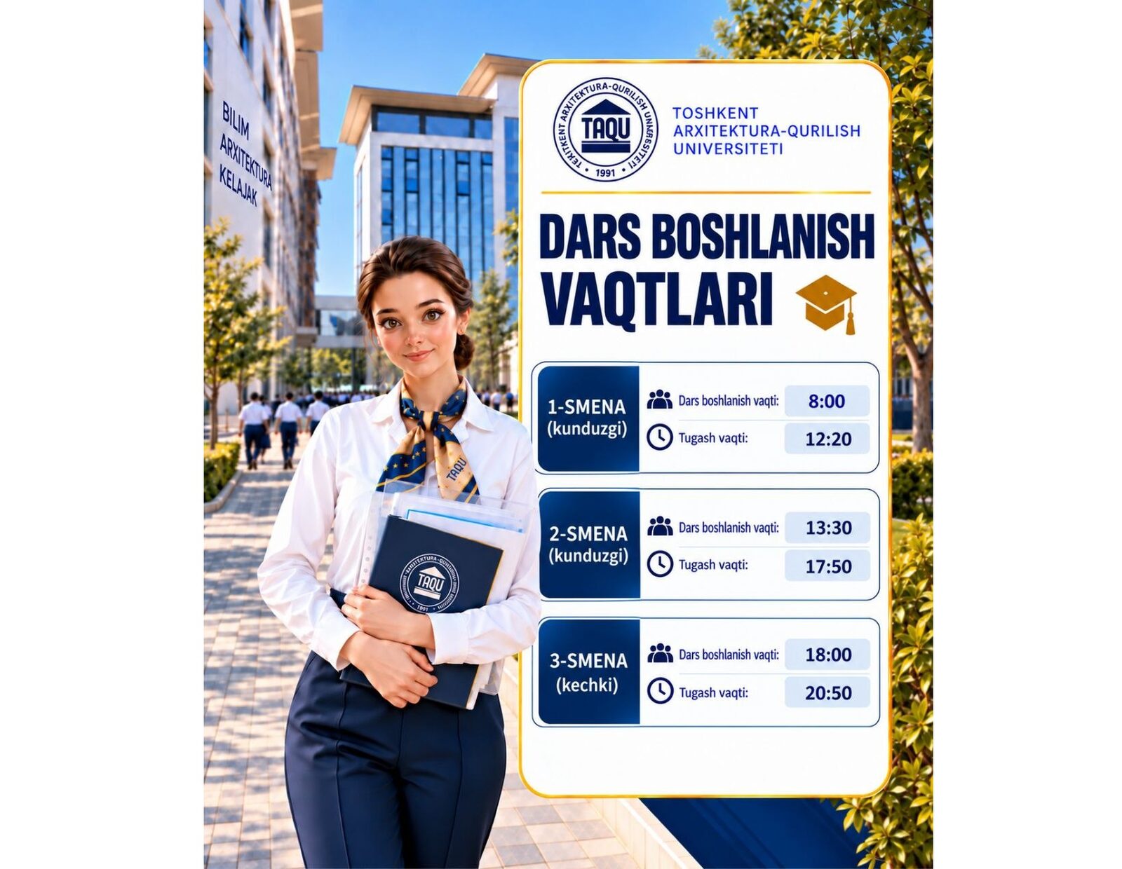 Toshkent arxitektura-qurilish universiteti talabalari diqqatiga!